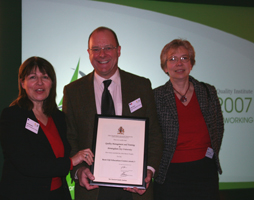 CQI Award Certificate & QM&T Team