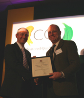 Geoff Vorley receiving CQI Award Certificate